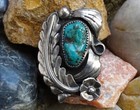 Vintage 1970s Native American Navajo Turquoise Sterling Ring Size 5 75