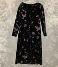 Vtg Talbots Women Whimsigoth Fairy Grunge Long Sleeve Velvet Maxi Dress Pxs