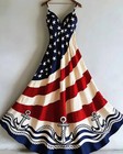 New Style 3d Printed Patriotic Dress 