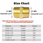 Hooshing 2pcs Brass Hex Nipple 1 Npt Male To Male Pipe Fittings Coupling Conn   