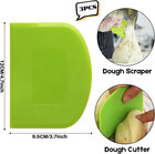 Dough Scraper Bench Scraper - 3p 4 7x3 7  Plastic Flexible Bowl Scraper  Sharp E