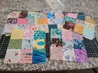 Set 20 Nine 9 Patch Quilt Blocks Sized 6 5  Square Pink Green Yellow Blue Cotton