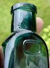 Antique Circa -1880 s Rare Color Dark Teal    ozomulsion    Medicine Drug Bottle