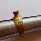 Extremely Rare Vintage Bronze Signet Ring Minimalist Engraved Design Authentic
