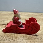Plastic Santa Claus In Sleigh Toy Vintage Christmas Japan 6 5  Celluloid 1930s
