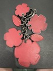 Coach Studded Flower Key Chain Keyring Leather   Metal Multicolor Women