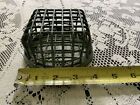 Vintage Wire Cage Flower Frog Painted Green Metal  2 L a  Dazey Mfg Co N y  4   