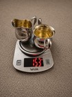 Antique Sterling Silver Creamer N Sugar Bowl Set Crown Lion  153g Scrap Monogram