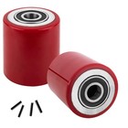 Pallet Jack Wheels Set 3  X 3 75  With 20mm Bearings - Poly Tread Red  2 Pcs 