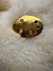 Vtg Metropolitan Museum Of Art Mma  Gold Artist Paint Palette Brooch Pin
