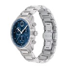 Movado Bold Verso Chronograph Watch Men 44mm Blue Dial Steel Date Round 3600865