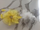 2pc Cute Pearl Corsage Hair Clip Flower Fascinator Feather Hairpin Party Wedding