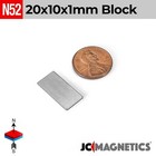 20mm X 10mm X 1mm N52 Thin Strong Rare Earth Neodymium Magnet Block 20x10x1mm