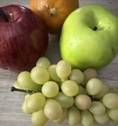 Set Of 4 Pc Realistic Artificial Faux Fruit Fake Apples Grapes Orange - Weighted