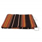 Vintage Style Mexican Blanket Striped Brown Orange Serape Baja Saltillo Xl Throw