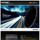 Zomei 52 55 58 62 67 72 77 82mm Nd2-400 Adjustable Neutral Density Fader Filter 