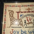 Antique    peace Be With You    Needlepoint Sampler Framed