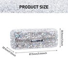 Calidaka Crystal Lipstick Case Holder Shiny Rhinestone Lipstick Organizer Wit   
