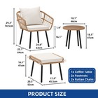 Arbrest 5 Pcs Patio Bistro Set Wicker Conversation Set With Ottomans  side Table