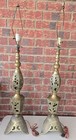Pair Of Vintage Middle Eastern Moorish Style-tall Metal Pierced Table Lamps   