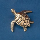 Vintage Solid Brass Sea Turtle Figurine Animal Statue Handheld Desk Home Decor