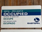 Vintage 1978 Eastern Airlines Bi-lingual Occupied reserved Seat Card  Sign X2