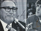 Henry Kissinger Secretary Of State   Sen John Kerry Signed 5 x8  Vietnam Photo