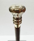 Antique Nautical Vintage Style Designer Brass Handle Brown Wooden Walking Stick 