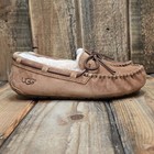 Ugg Dakota Slipper Womens Us 6 Chestnut Brown Suede Wool Lined Moccasin Style