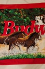 Vintage Vtg Budweiser Beach Towel Horses Running Thru Forest Past A Waterfall