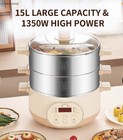 Joydeem Electric Food Steamer For Cooking Steam Slow Cook 2-tier Stainless Steel