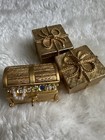 Vintage 1977 Estee Lauder Jeweler   s Box Goldstone Solid Perfume Compact 