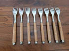 Eme Inox Italy Stainless Flatware Arcadia Light Brown 8 Dinner Forks 18 10