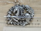 Vintage Silver Tone Diamond Cut Horse Belt Buckle