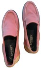 Men   s Sperry Topsider Coral Canvas   Cream Suede Size 10 Loafer W  Memory Foam 
