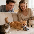 Plush Cat Toy Mouse Realistic Moving Tail Interactive Kitten Toys