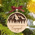 Engagement Ornament 2025  Two-layer Wooden Just Engaged Christmas Ornament  E   