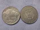 Jumbo Oversized Indian Head Nickel    Jfk Half Dollar Novelty Large Coins 2 Pack