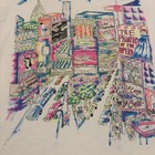 Vintage New York Broadway Shirt Mens Large White Times Square Graphic 80s