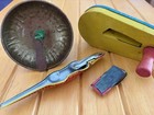 Vintage Tin Litho Noisemakers Kirchhof Japan Clicker Party Toy Lot
