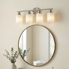 Vanity Light 24 Inch Glass Shade Nickel 4-lights Wall Fixture Bathroom Mirror