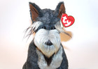 Vintage Ty Classic 11  Plush Max The Schnauzer Dog Gray Stuffed Animal 2000
