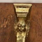 Vtg Gilt Gold Winged Cherub Wings Wall Sconces For Candle  8x3x4