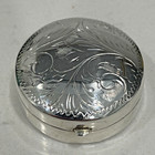 Vtg Sterling Silver Trinket Or Pill Box W Engraved Lid 11 57 Grams