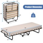 Portable Folding Bed With Memory Foam Mattress Rollaway Cot Made In Italy