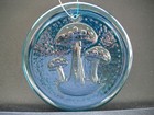 Blenko Glass Suncatcher - Mushrooms - Cerulean