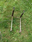 Antique Primitive Cast Iron Andirons For Fireplace