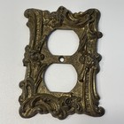 Lot Of 5 Edmar Outlet Covers Double Old World Rose Ornate Brass Gold Tone Vtg