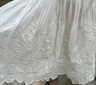 Antique Edwardian White Cotton Petticoat W  Embroidery   Ribbon