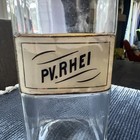 Antique Apothecary Jar Labeled Pv  Rhei  Glass Pharmacy Bottle With Stopper